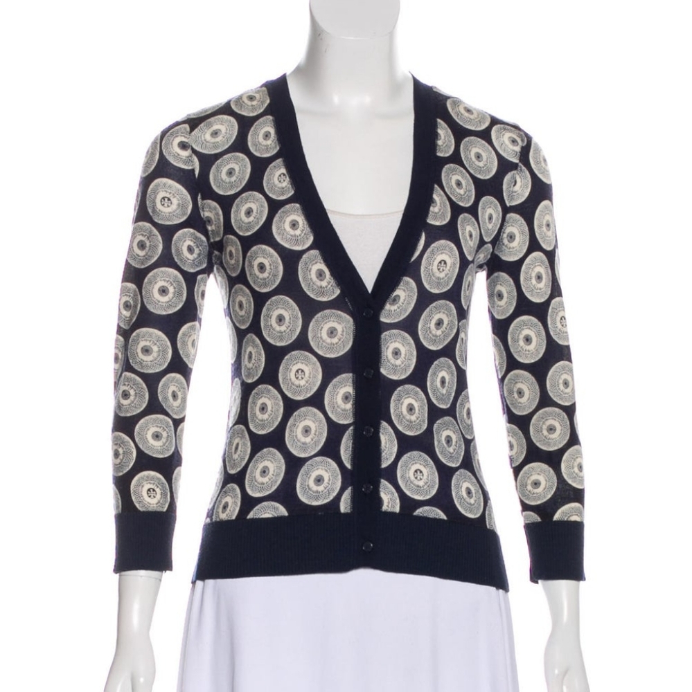 TORY BURCH Wool Patterned Cardigan